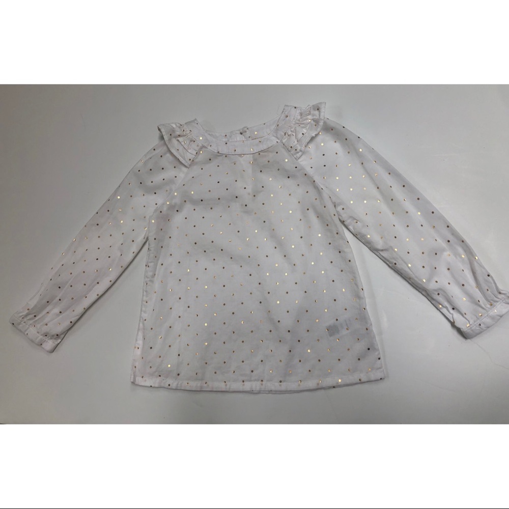 OshKosh Cotton Gold Dot Ruffle Shirt